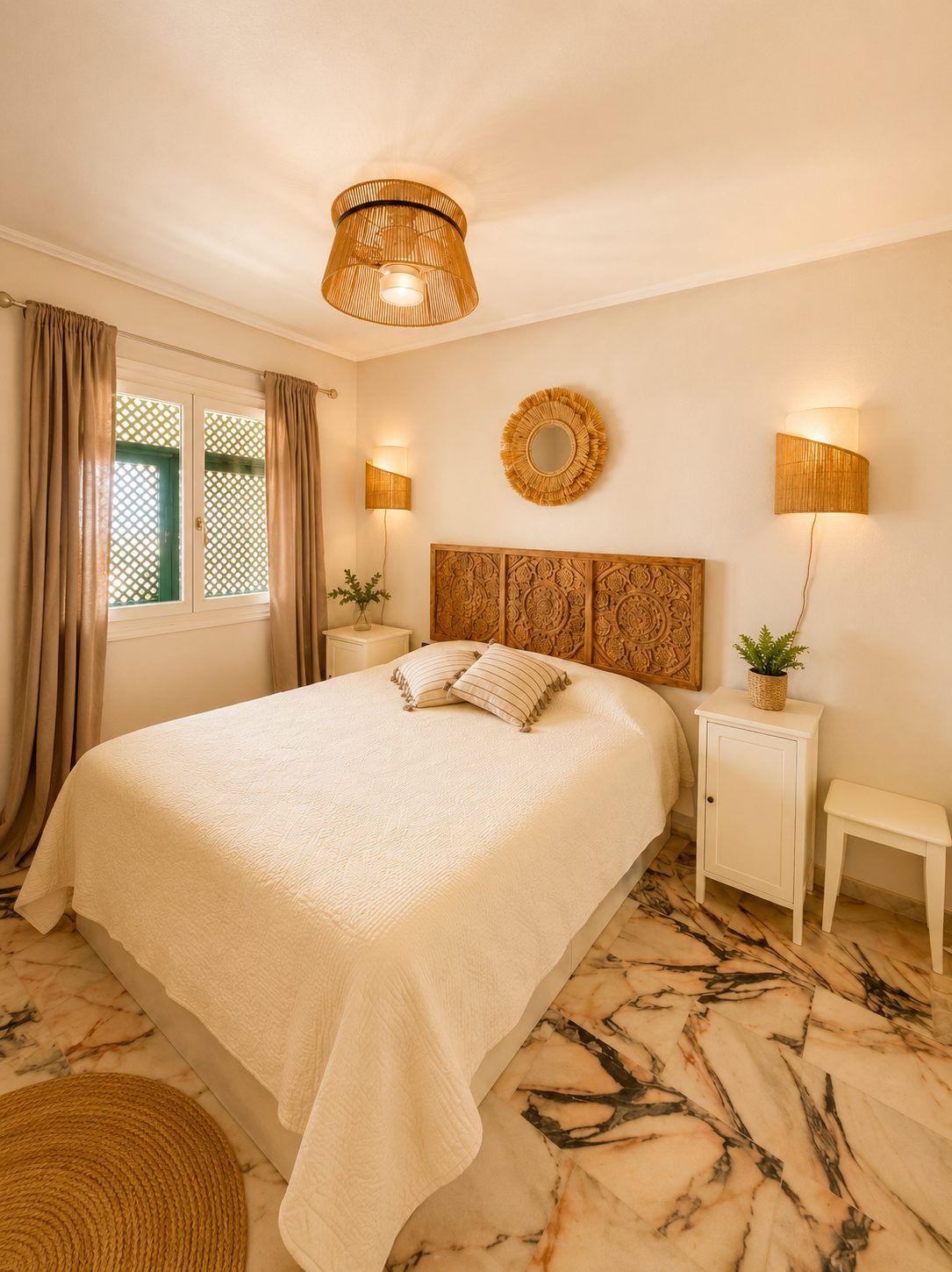 Master bedroom with double bed and window