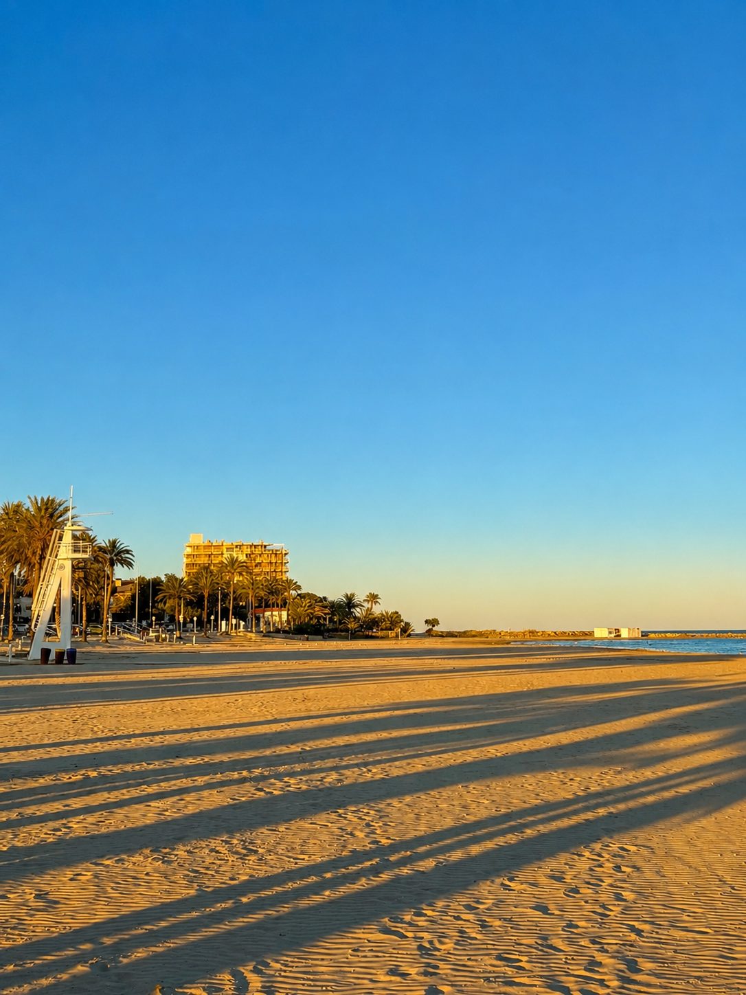 Varadero Beach in morning light with the lifeguard tower
